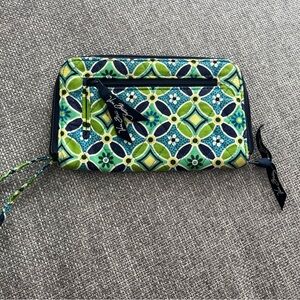 Vera Bradley Blue and Green Geometric Wallet